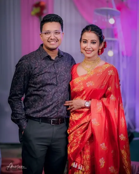 barsha rani bishaya with husband bhaskar boruah