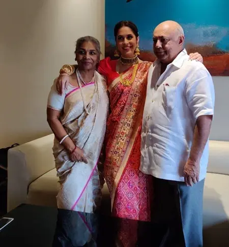 Onjolee Nair with her parents