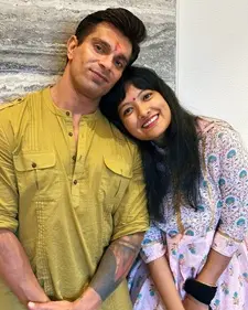 vijayeta basu with brother-in-law karan singh grover