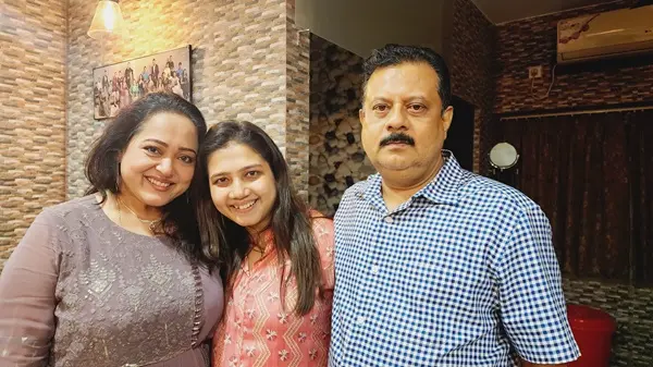 Aparajita Adhya and Atanu Hazra with daughter Gargi Ray