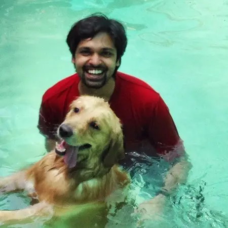 shiladitya mukhopadhyaya with his pet dog